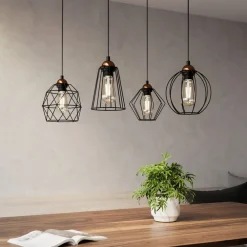 Hængelampe Galaxy med fire bur-skærme^TK Lighting Clearance