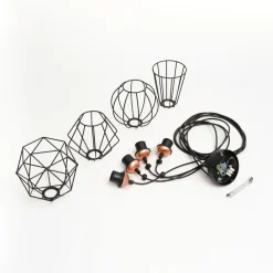 Hængelampe Galaxy med fire bur-skærme^TK Lighting Clearance