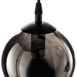 Hængelampe Glassy, 6 lyskilder, grafit/amber/klar, glas, 75 cm^EMIBIG LIGHTING Online