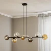 EMIBIG LIGHTING Pendellamper|Pendellamper>Hængelampe Glassy, 8 lyskilder, sort, grafit/amber/klar