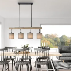 Hængelampe Green Tribu, papirskærme, fire lys^JUST LIGHT. GmbH Outlet