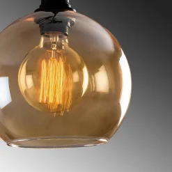 Hængelampe guld 021 3 lyskilder rondelglas Ø20cm^Opviq Best