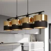 TK Lighting Hængelampe Hilton, sort/guld, 4 lyskilder
