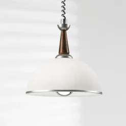 Lamkur Lighting Pendellamper>Hængelampe Ilsa, hvid/sølv, Ø 30 cm, højdejusterbar
