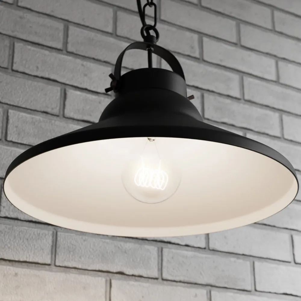 Luminex Pendellamper>Hængelampe Iron, sort/hvid