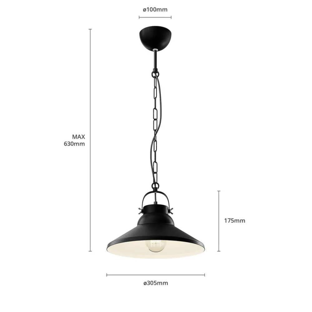 Luminex Pendellamper>Hængelampe Iron, sort/hvid