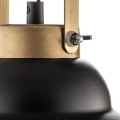 Luminex Hængelampe Iron, sort/hvid/antikk messing