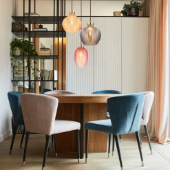 Globo Pendellamper>Hængelampe Jessica, Ø 45 cm, farverig, 3 lyskilder, glas