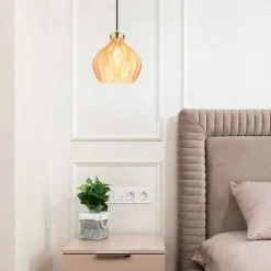 Hængelampe Jessica, Ø 22 cm, ravfarvet, glas^Globo Sale