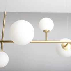 Hængelampe Joel, messing/hvid, 6 lyskilder^ALDEX New