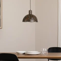 Hængelampe Kure, sort-brun, metal, Ø 30 cm, E27^Opviq New