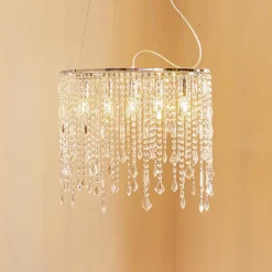 ONLI Pendellamper>Hængelampe Laila med krystalophæng, 5 lyskilder