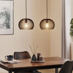 Hængelampe Larus i sort stål, 2 lyskilder^TEMAR LIGHTING New