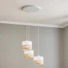 TK Lighting Hængelampe Linobianco, rund, 3 lyskilder
