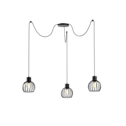 SIGMA Hængelampe Luto 3 med tre burskærme, sort