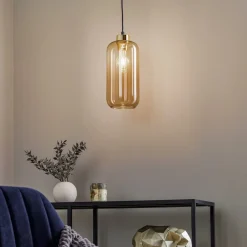 TK Lighting Pendellamper>Hængelampe Marco Green, 1 lyskilde, brun