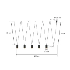 Hængelampe More Tone, sort/guld, 5 lyskilder^Nowodvorski Lighting Outlet