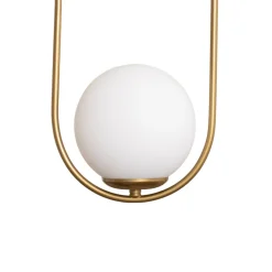 Hængelampe Mudoni, guld/hvid, glas, metal, E27^Opviq Best