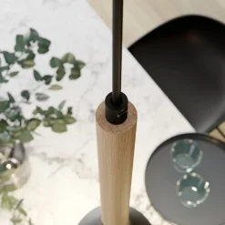 Luminex Hængelampe Muza 3 lyskilder lang sort/lys træ