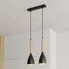 Luminex Pendellamper|Pendellamper>Hængelampe Muza, 2 lyskilder, sort/lys træ