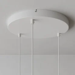 Luminex Hængelampe Noak med 3 lyskilder, rund, hvid/naturtræ