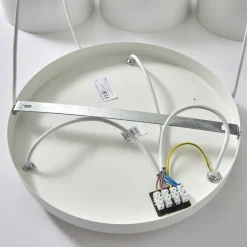 Luminex Hængelampe Noak med 3 lyskilder, rund, hvid/naturtræ