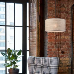 Lamkur Lighting Pendellamper>Hængelampe Penelope, Ø 35 cm, lysebrun, 1 lyskilde