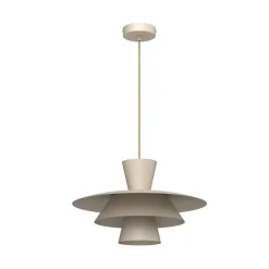 Hængelampe Plato, beige, metal, Ø 38 cm, E27^Luminex Best