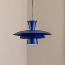 Luminex Gang|Pendellamper>Hængelampe Plato, mørkeblå, metal, Ø 38 cm, E27