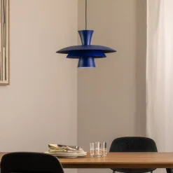 Luminex Gang|Pendellamper>Hængelampe Plato, mørkeblå, metal, Ø 38 cm, E27