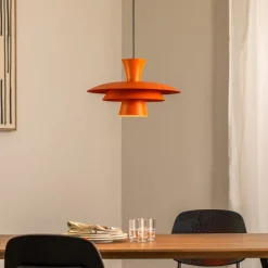 Luminex Hængelampe Plato, orange, metal, Ø 38 cm, E27