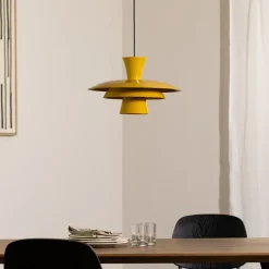 Luminex Hængelampe Plato, sennepsgul, metal, Ø 38 cm, E27