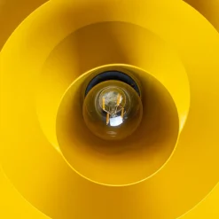 Luminex Hængelampe Plato, sennepsgul, metal, Ø 38 cm, E27