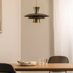 Hængelampe Plato, titanfarvet, metal, Ø 38 cm, E27^Luminex New