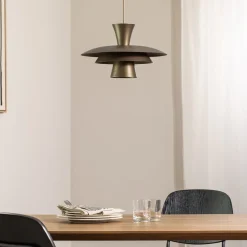 Hængelampe Plato, titanfarvet, metal, Ø 38 cm, E27^Luminex New