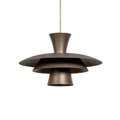 Hængelampe Plato, titanfarvet, metal, Ø 38 cm, E27^Luminex New