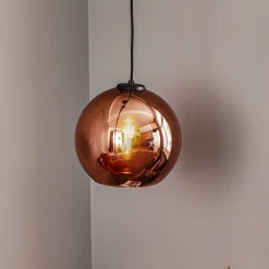 Nowodvorski Lighting Pendellamper>Hængelampe Polaris, spejlet glas, kobber