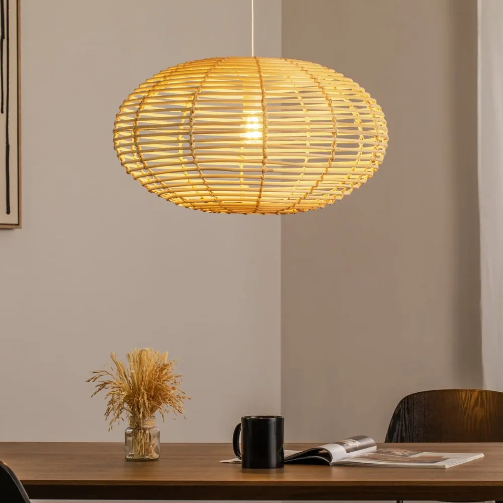 Nowodvorski Lighting Pendellamper>Hængelampe RATTAN, Ø 60 cm, naturbrun, rattan, E27