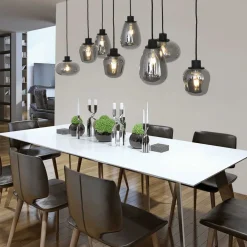 Hængelampe Reflexion, 8 lyskilder 145x14 cm^Steinhauer Hot