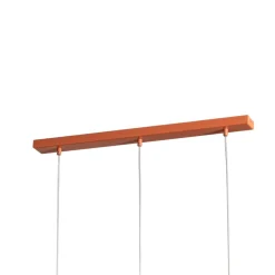 SIGMA Hængelampe Rif 3, teglrød, 3 lyskilder, lineær, stål