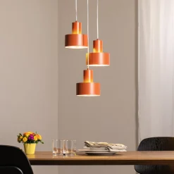 Hængelampe Rif 3, teglrød, rund, 3 lyskilder, Ø 33 cm^SIGMA Discount