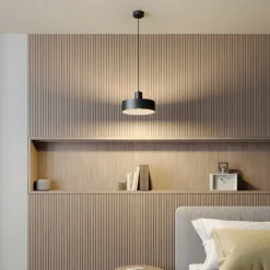 SIGMA Hængelampe Rif i metal, sort, Ø 25 cm