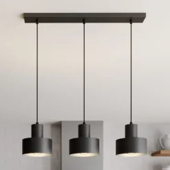 Hængelampe Rif, lineær med 3 lyskilder, sort^SIGMA Best