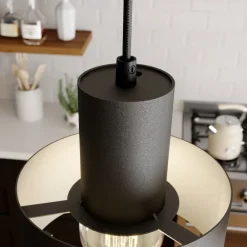 Hængelampe Rif, lineær med 3 lyskilder, sort^SIGMA Best