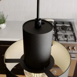 SIGMA Hængelampe Rif, lineær med 2 lyskilder, sort