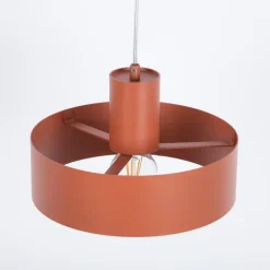 Hængelampe Rif M, teglrød, 1 lyskilde, Ø 25 cm, stål^SIGMA