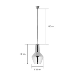 AILATI Hængelampe Romeo 130 cm sølvmetallic