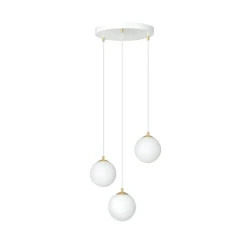 EMIBIG LIGHTING Hængelampe Royal, 3 lyskilder, opal hvid/hvid, glas, E14