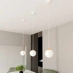 EMIBIG LIGHTING Hængelampe Royal, opal hvid/hvid, glas, E14