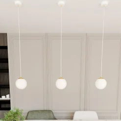 EMIBIG LIGHTING Hængelampe Royal, opal hvid/hvid, glas, E14